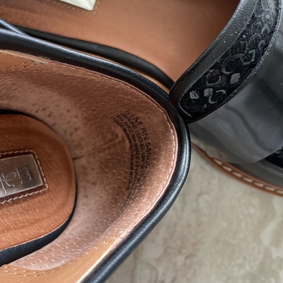 Halogen Nordstrom Black Snakeskin Leather Loafers size 6.5 - Picture 8 of 9